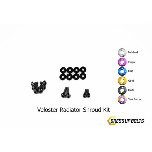 Dress Up Bolts Titanium Hardware Radiator Shroud Kit - Hyundai Veloster (2012-2018) (Lead Time 6 Weeks) - RJ Industries Aust